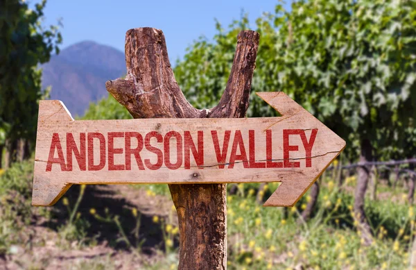 Anderson Valley wooden sign — Stock Photo, Image