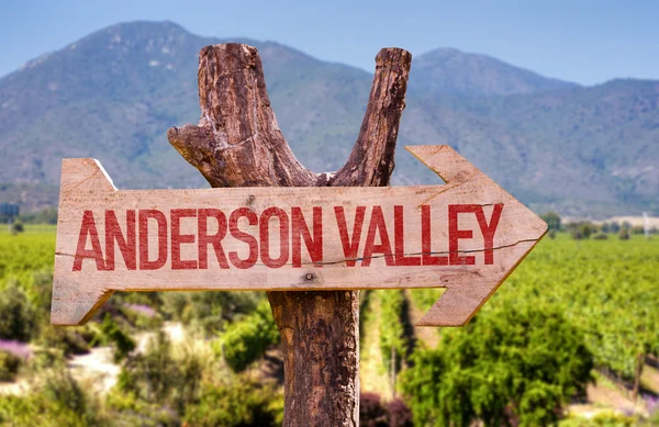 Anderson Valley treskilt – stockfoto
