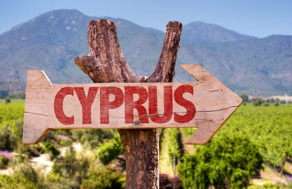 Chypre signe en bois — Photo