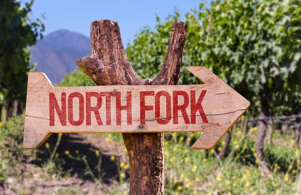North Fork wooden sign — Stock Photo, Image