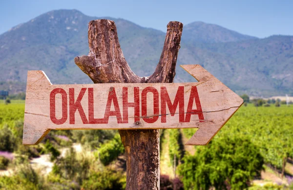 Oklahoma houten teken — Stockfoto