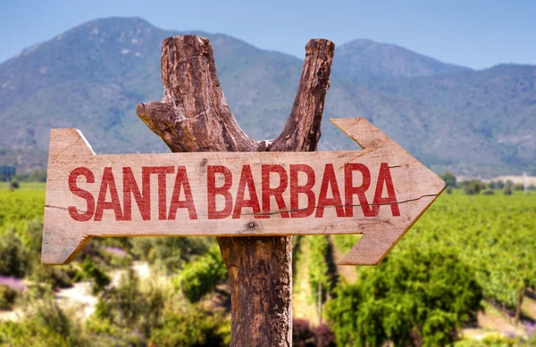 Santa Barbara drewniany znak — Zdjęcie stockowe