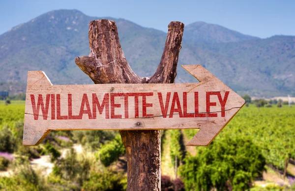 Drewniany znak Willamette Valley — Zdjęcie stockowe