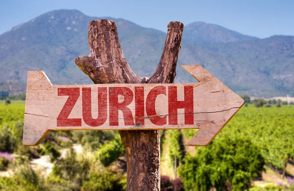 Zürich houten teken — Stockfoto