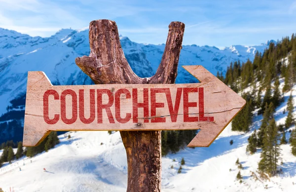 Courchevel segno di legno — Foto Stock