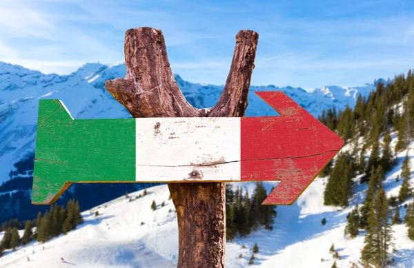 Italien Flagge hölzernes Schild — Stockfoto