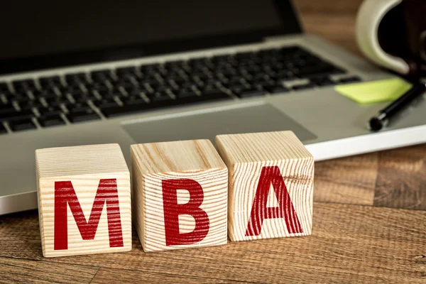 MBA written on a wooden cubes — Stock Photo, Image