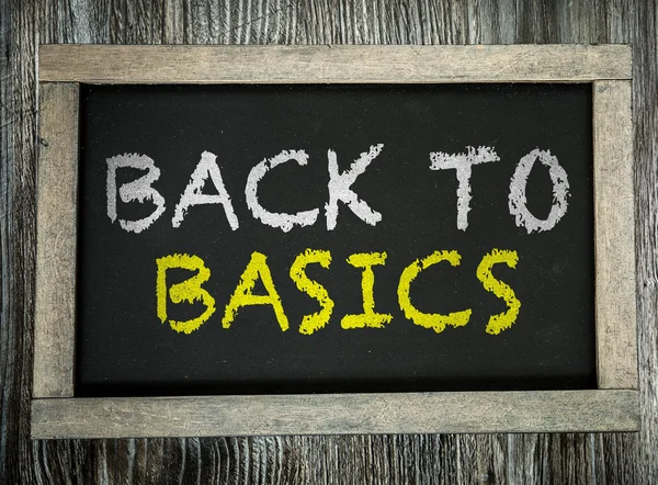 Back to Basics on chalkboard — Stock Photo, Image