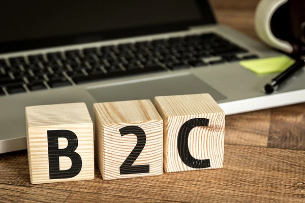 B2C written on a wooden cubes — Stock Photo, Image