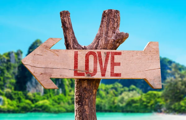 Love wooden arrow — Stock Photo, Image