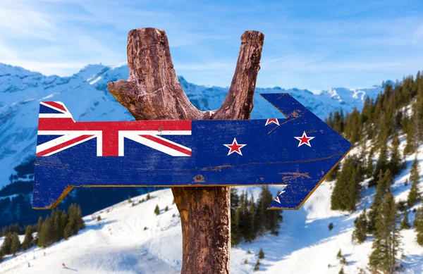 New Zealand Flag wooden sign — Stock Photo, Image