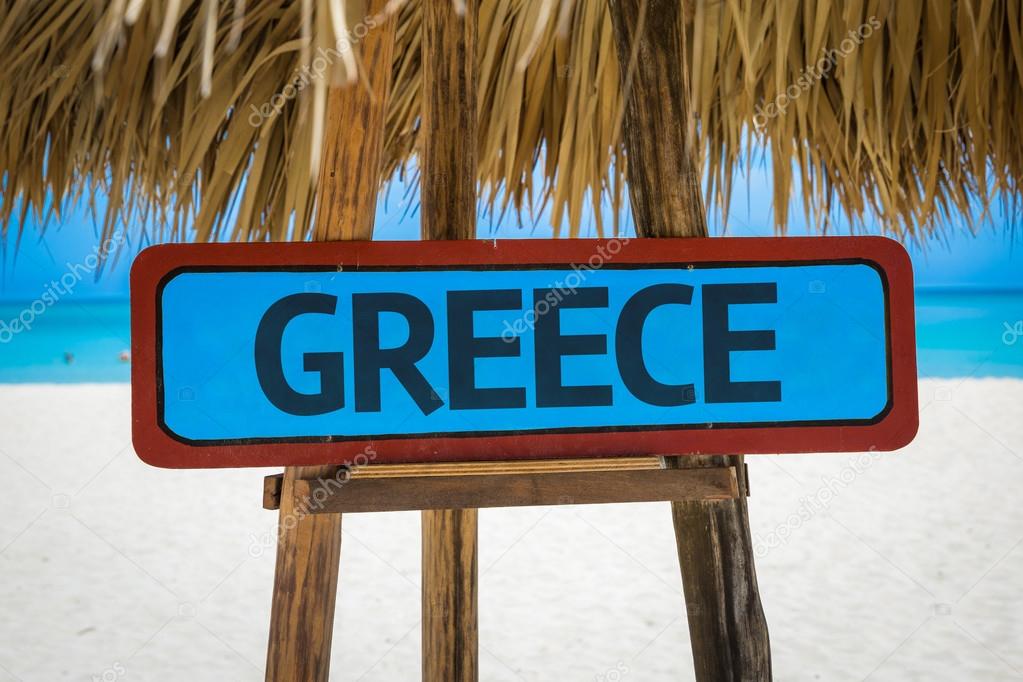 Greece text sign