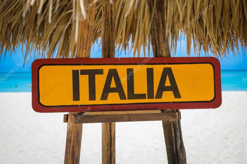 Italy text sign