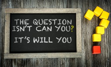 The Question Isn't Can You? on chalkboard clipart