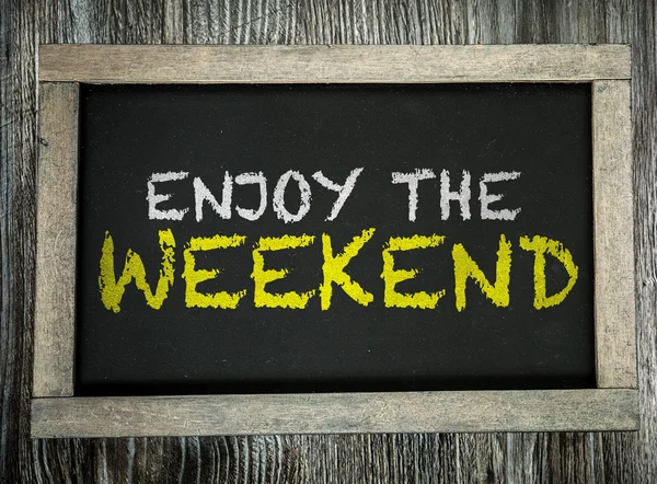 Enjoy the Weekend on chalkboard — Stock Photo, Image