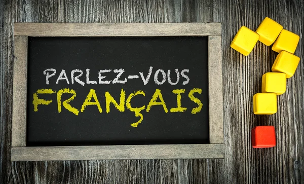 Talar du franska? på svarta tavlan — Stockfoto
