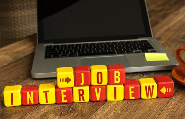 Job Interview written on a wooden cubes — Stock Photo, Image