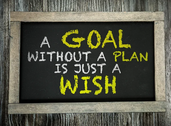 Een doel zonder een Plan Is wensen op schoolbord — Stockfoto