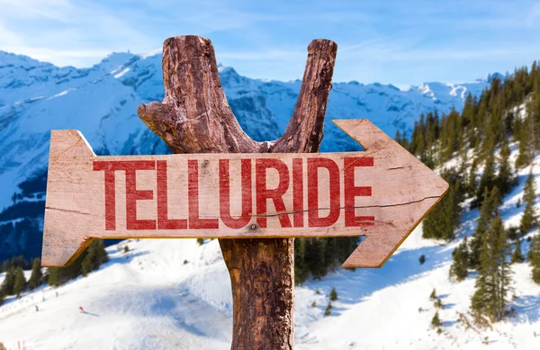 Signo de madera de Telluride — Foto de Stock