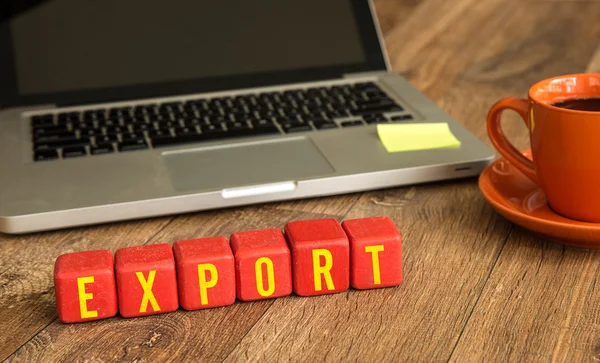 Export written on a wooden cubes — Stock Photo, Image