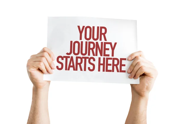 Your Journey Starts Here placard — Stock Photo, Image