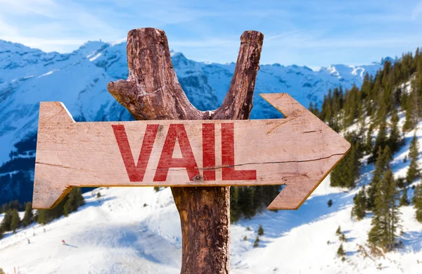 Vail wooden sign — Stock Photo, Image