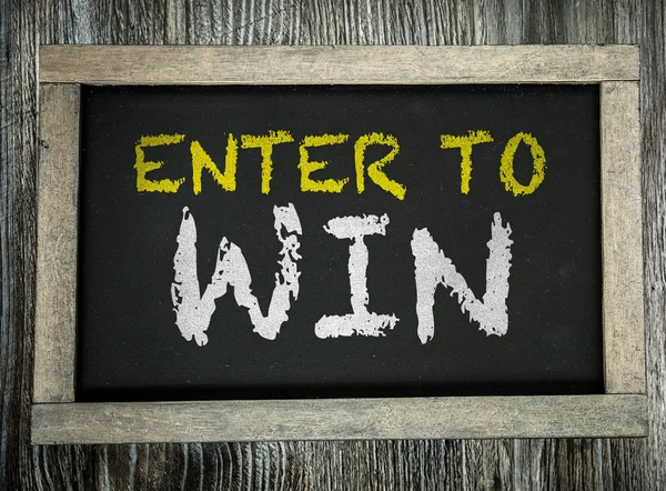 Enter to Win on chalkboard — Stock Photo, Image