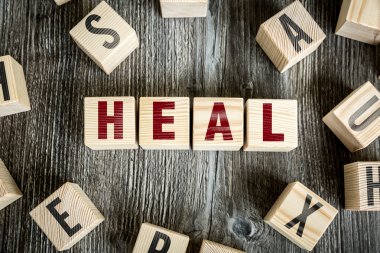 Metin ile ahşap bloklar