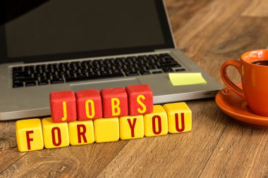 Jobs For You written on cubes clipart