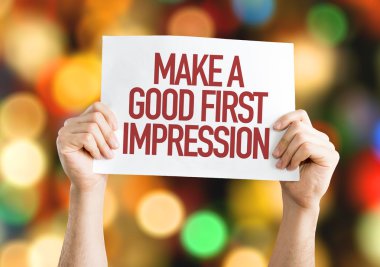 Make a Good First Impression placard clipart