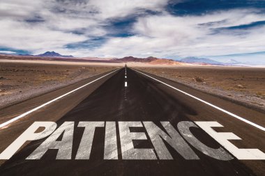 Patience written on road clipart