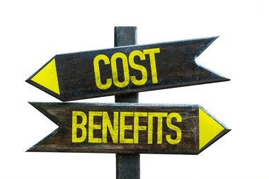 Cost Benefits signpost clipart