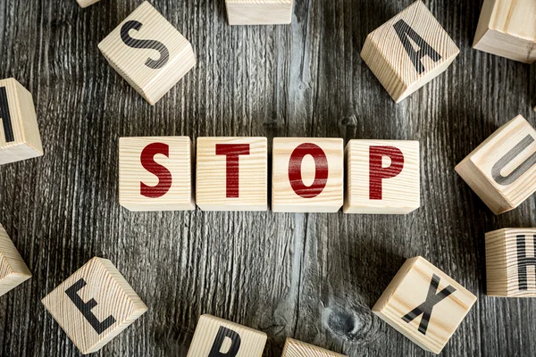 Houten blokken met de tekst — Stockfoto