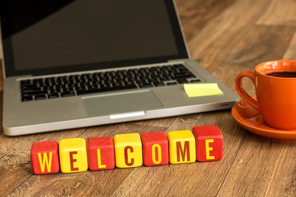 Welcome written on cubes — Stock Photo, Image