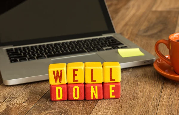 Well Done written on cubes — Stock Photo, Image