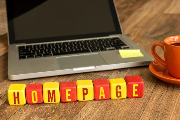 Homepage written on cubes — Stock Photo, Image