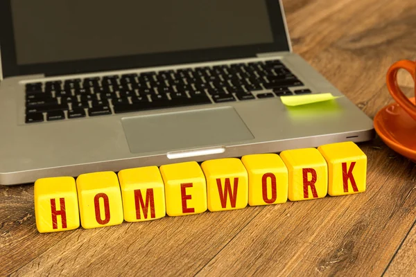 Homeworkwritten on cubes — Stock Photo, Image