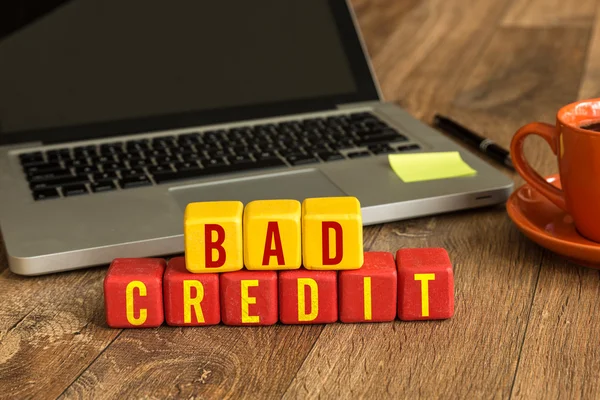 Bad Credit written on cubes — Stock Photo, Image