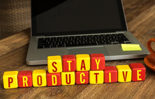 Stay Productive escrito em cubos — Fotografia de Stock