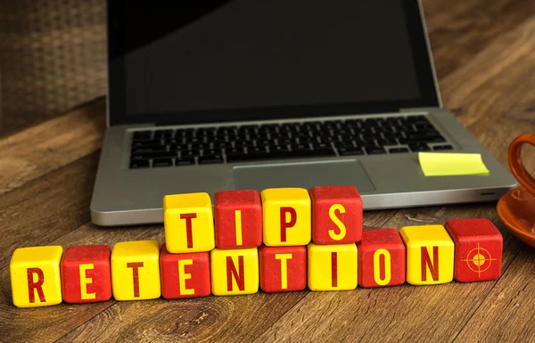 Tips Retention skriven på kuber — Stockfoto