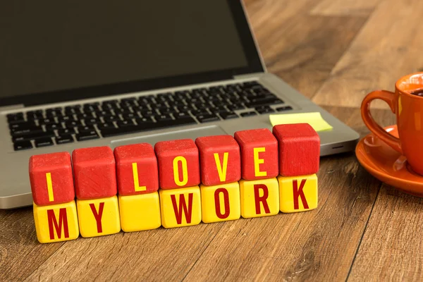 I Love My Work written on cubes — Stock Photo, Image