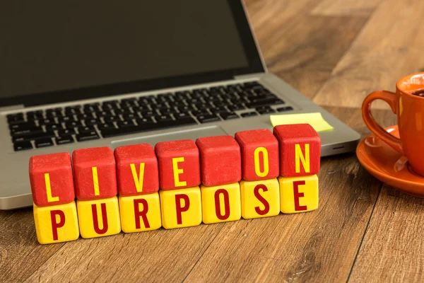 Live on Purpose escrito em cubos — Fotografia de Stock