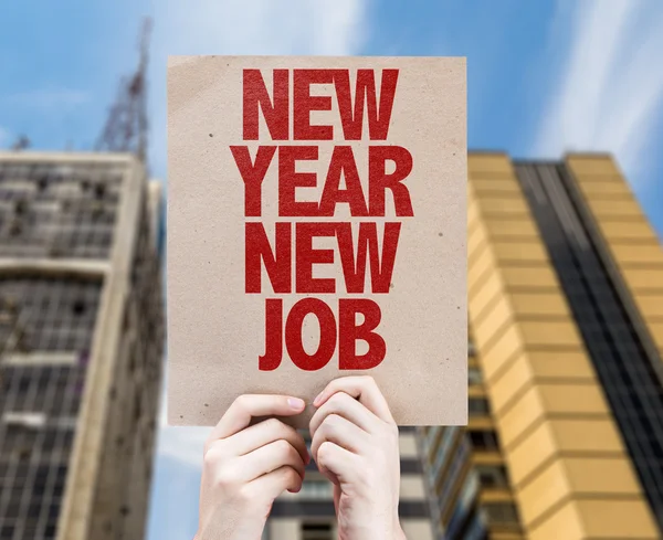 Nieuwjaar nieuwe baan plakkaat — Stockfoto