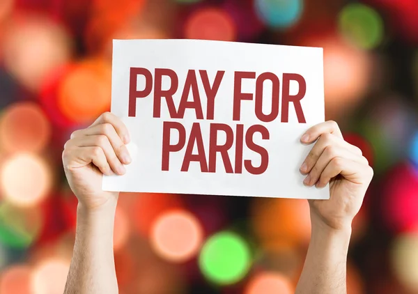 Pray for Paris placard — Stock Photo, Image