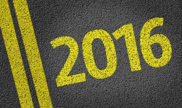 2016 written on the road — Stock Photo, Image