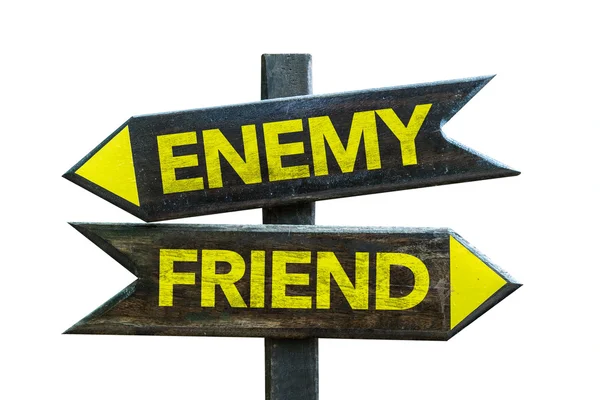 Enemy - Friend signpost — Stock Photo, Image