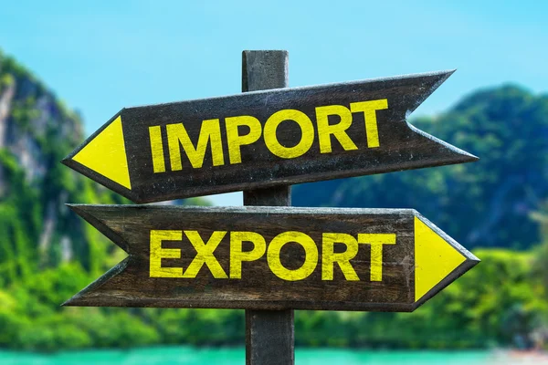 Importación - Señalización de exportación —  Fotos de Stock