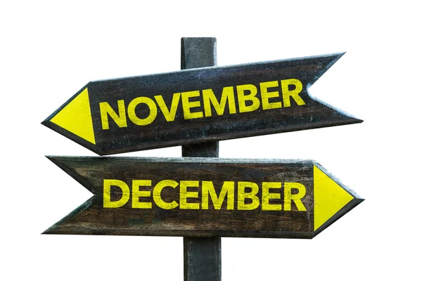 November December signpost — Stock Photo, Image