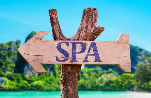 SPA wooden arrow — Stock Photo, Image