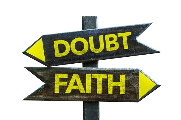 Doubt - Faith signpost — Stock Photo, Image